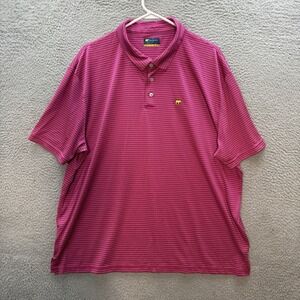 Jack Nicklaus Shirt Adult 2XL XXL Pink Striped Golf Polo Performance Stretch